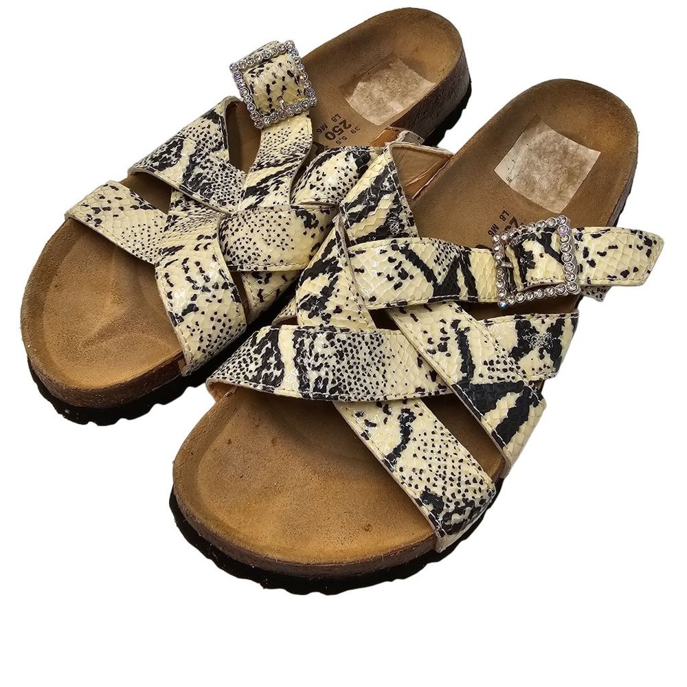 Birkenstock Sandals Snake Print Snakeskin Arizona Python Rhinestone Narrow. 8
